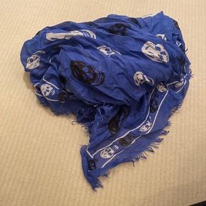 Alexander McQueen Blue Skull Scarf